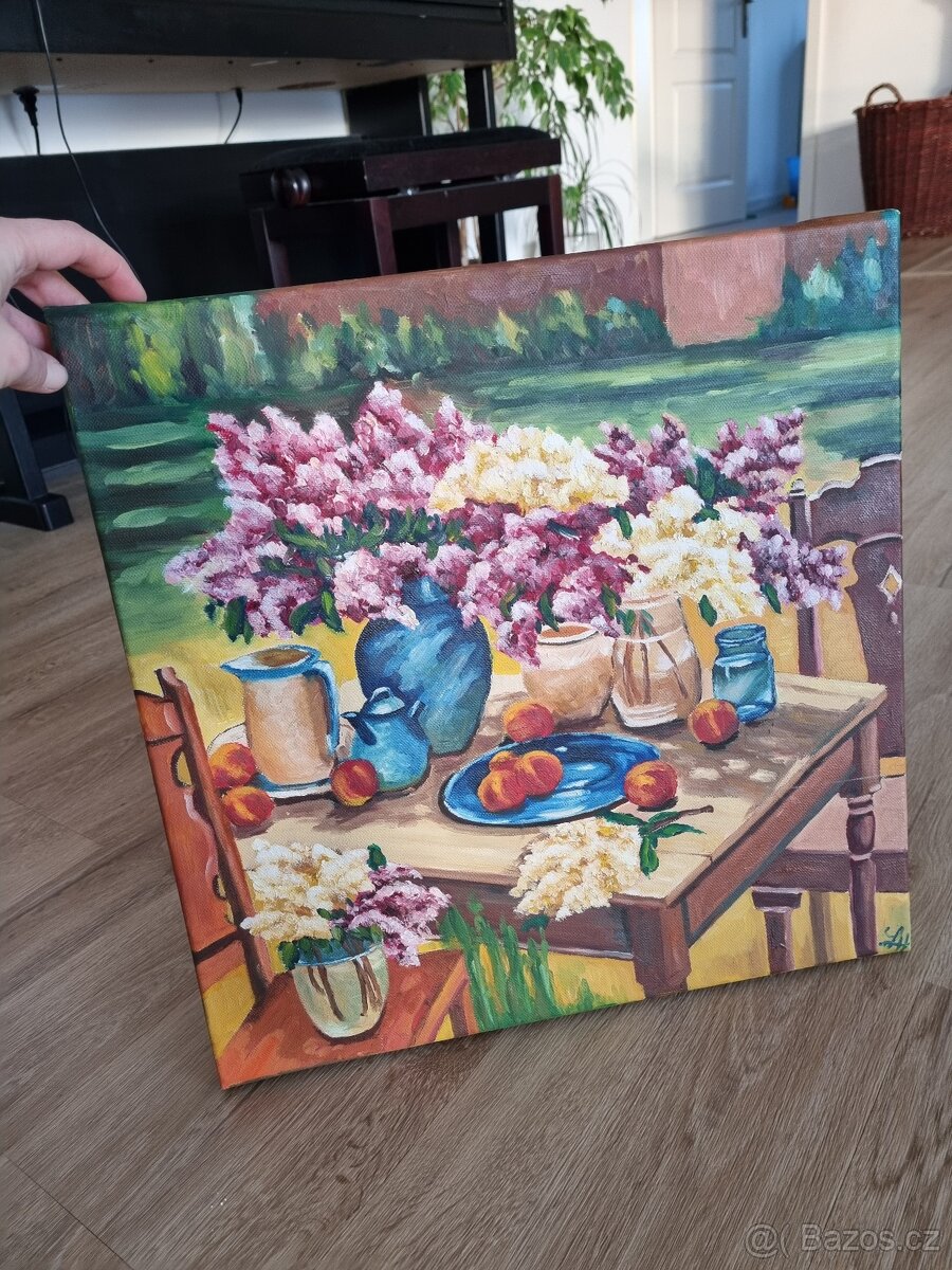 Obraz Šeříky, olej na plátně - 7