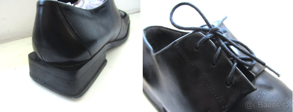 Vintage funky černé kožené dámské boty 37 - 7