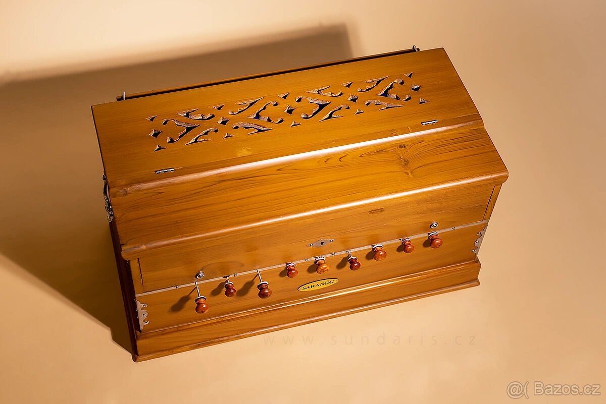 Indické Harmonium Sarangg Teak 3,5 Oktávy - 7