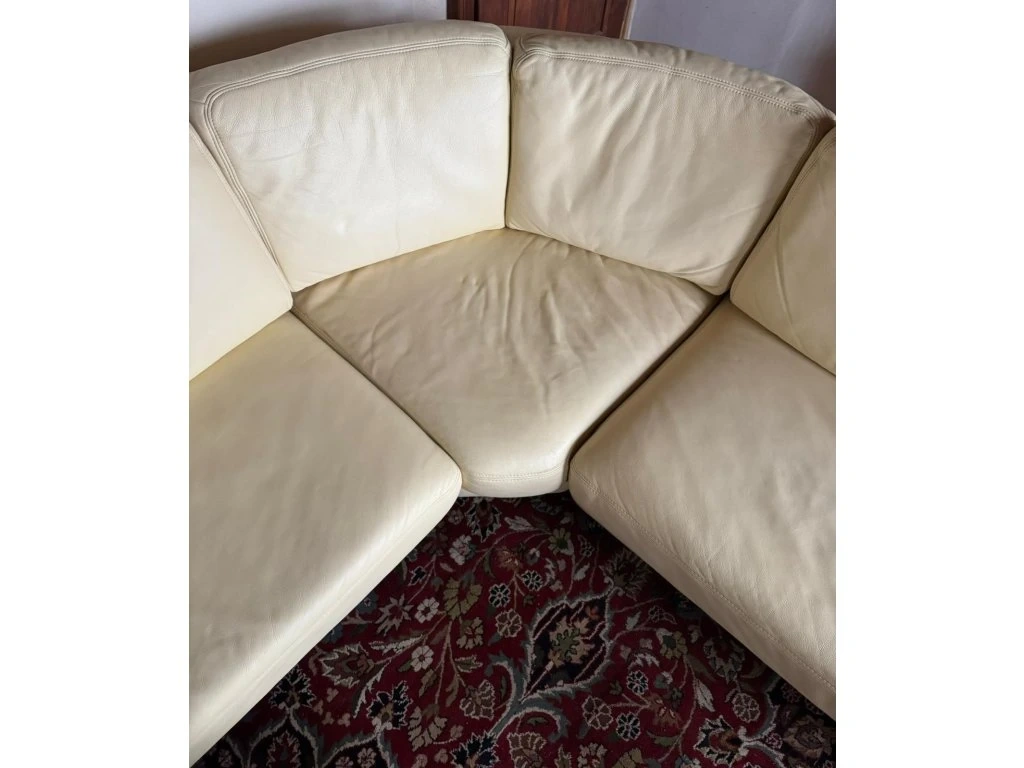 Moderní rohová kožená sedací souprava + taburet,3221 - 7