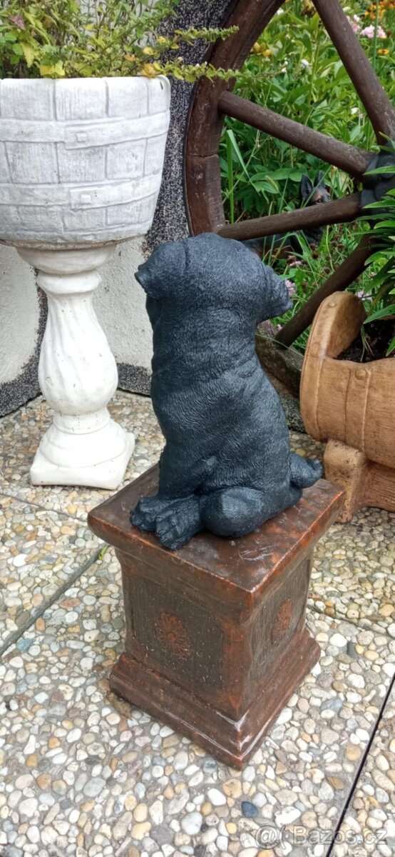 Zahradní dekorace- Soška Mopsík 2 - 7