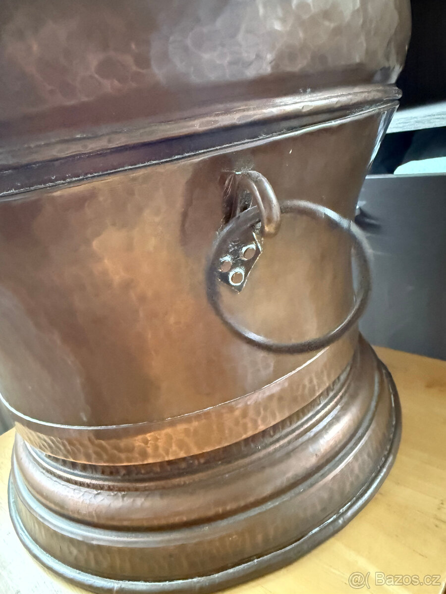 Starožitná měděná nádoba velká - 7
