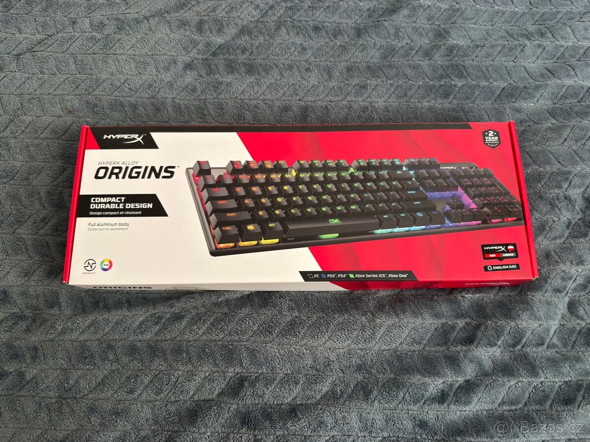 Prodám herní klávesnici Hyperx alloy origins Red - 7
