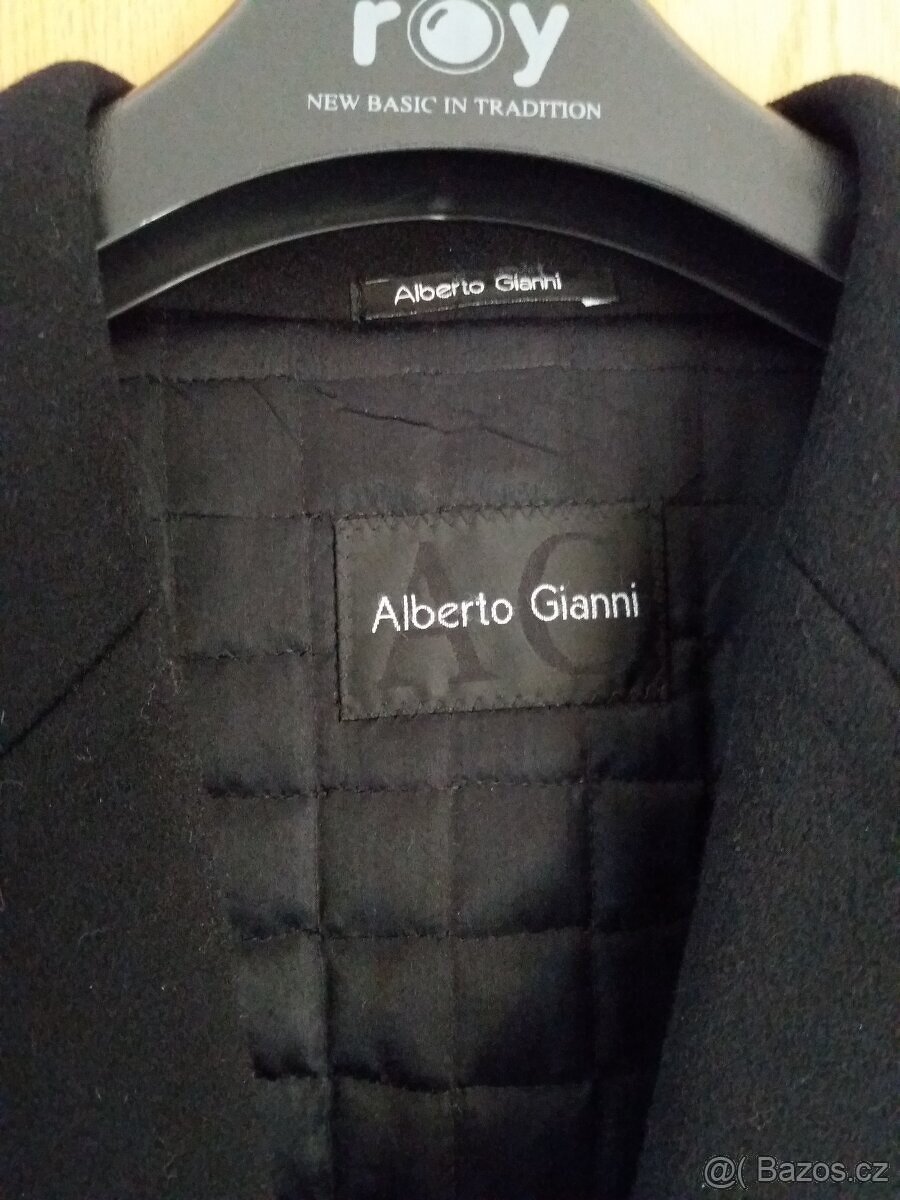 Luxusní pánský dlouhý černý kabát vel.XL - 7