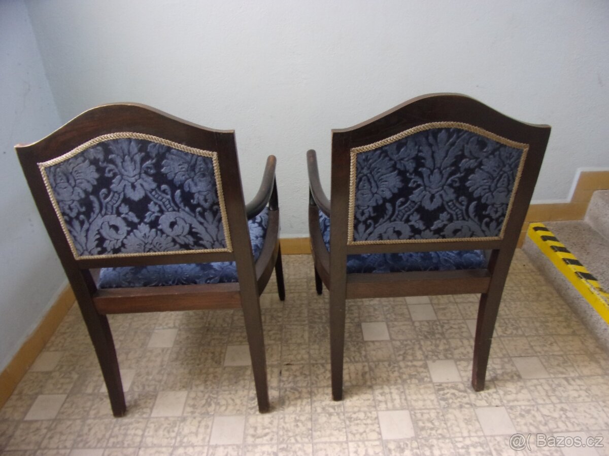 Starožitná křesílka 1. republika 2ks - 7