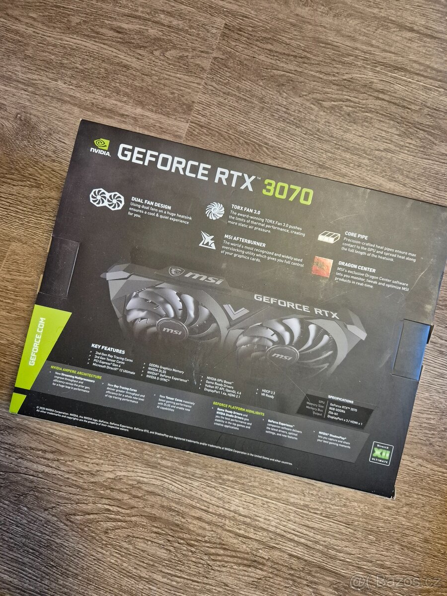 Grafická karta Nvidia MSI GeForce RTX 3070 Ventus 2X OC - 7