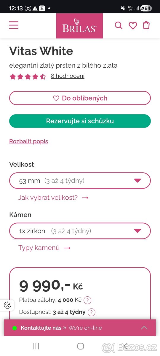 Prsten z bílého zlata - 7