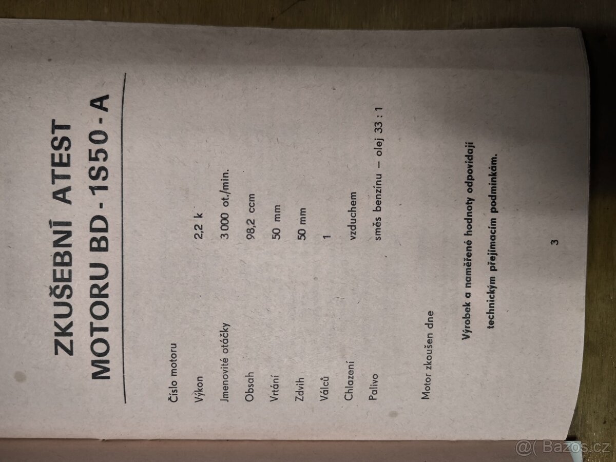 Motor BD 1S50-A, + celá benzinová sekačka - 7