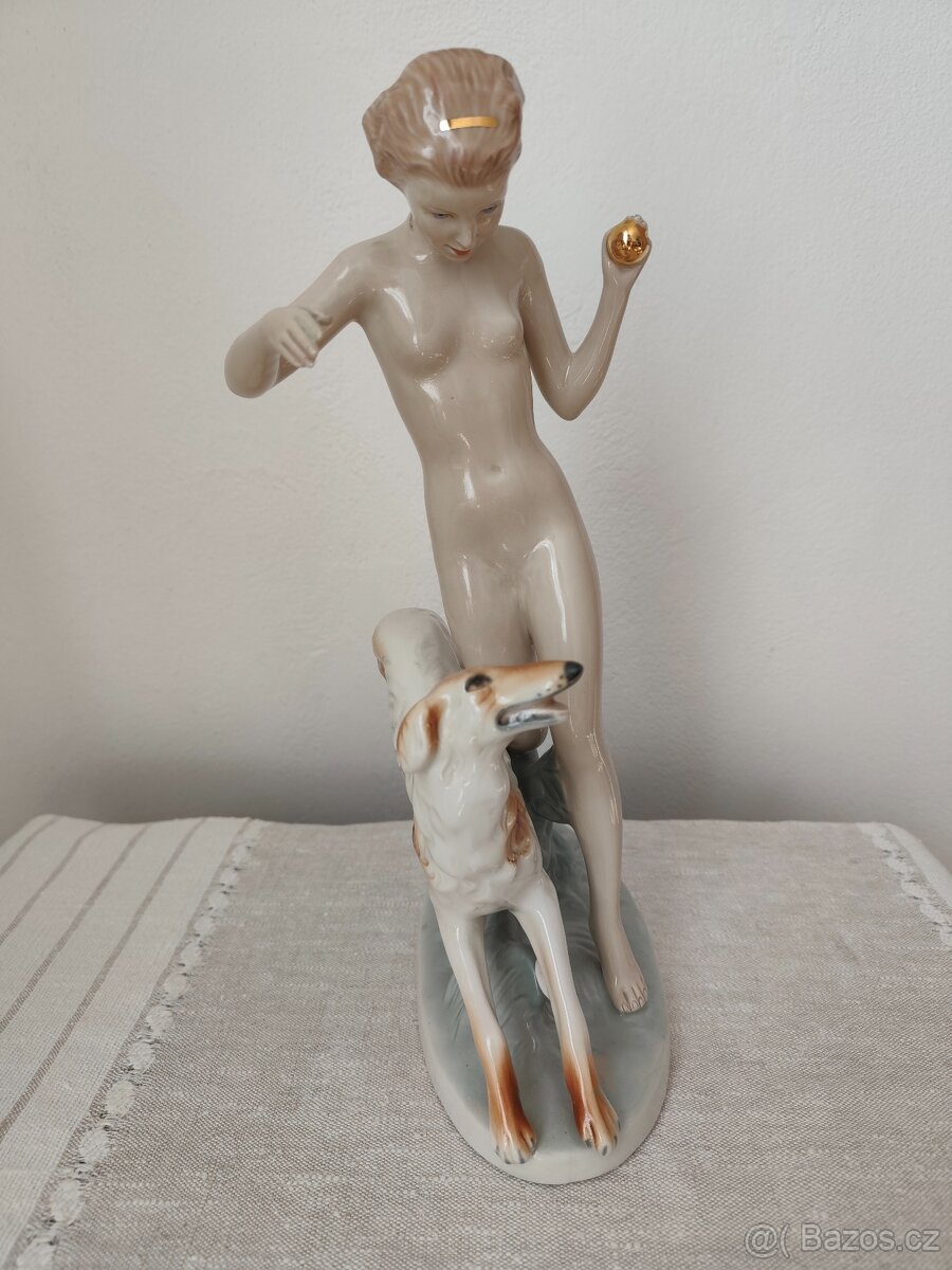 Royal dux Diana akt porcelánová soška - 7