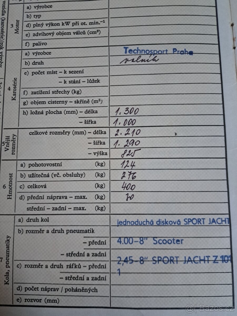 Přívěsný vozík Technosport Praha APT 245 - 7