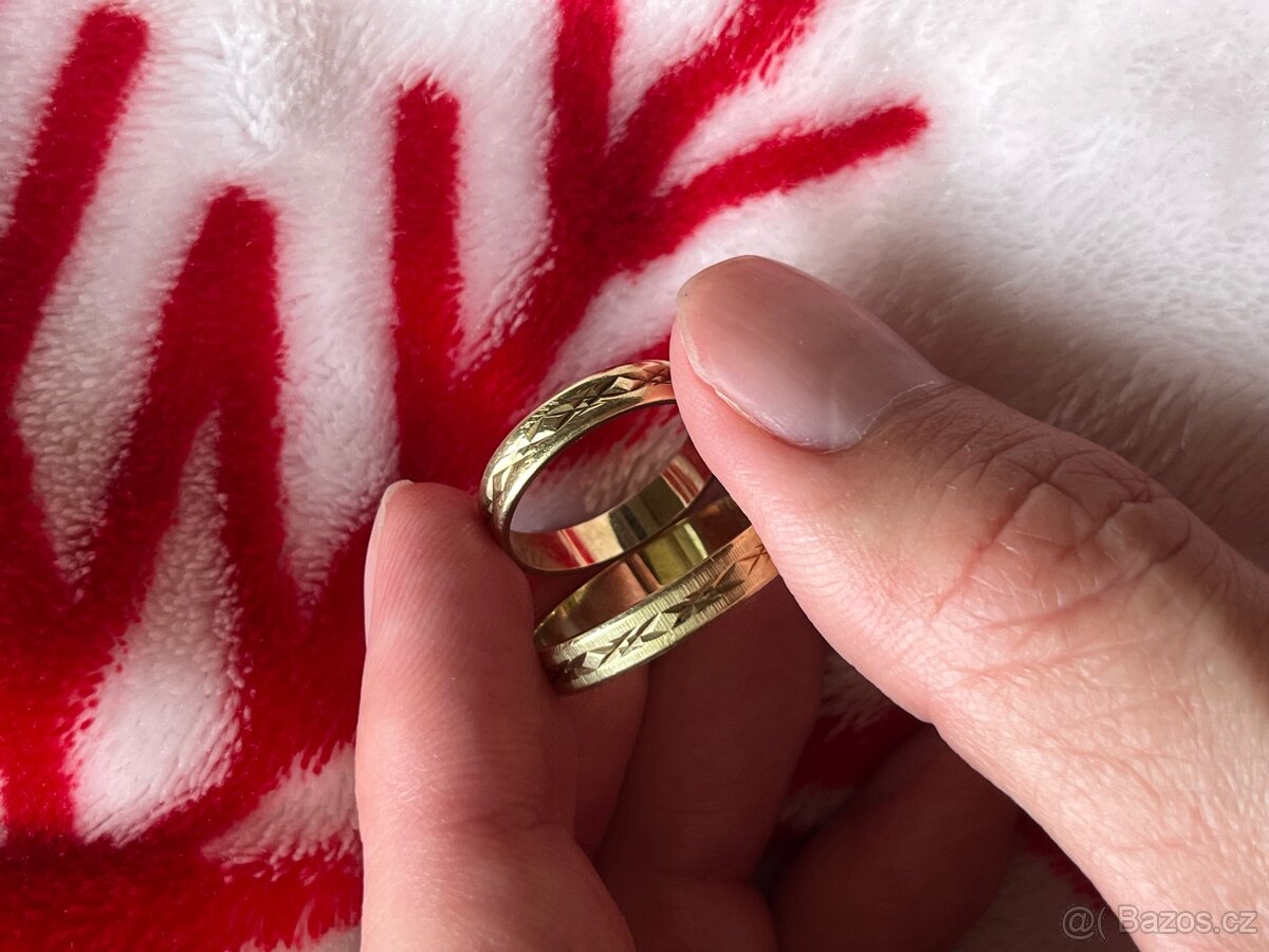 zlaté snubní prsteny – 14 karátů (585/1000) - 7