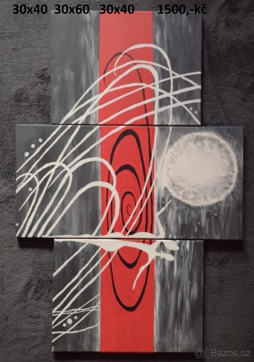 Ručně malované obrazy,akryl na plátně - 7