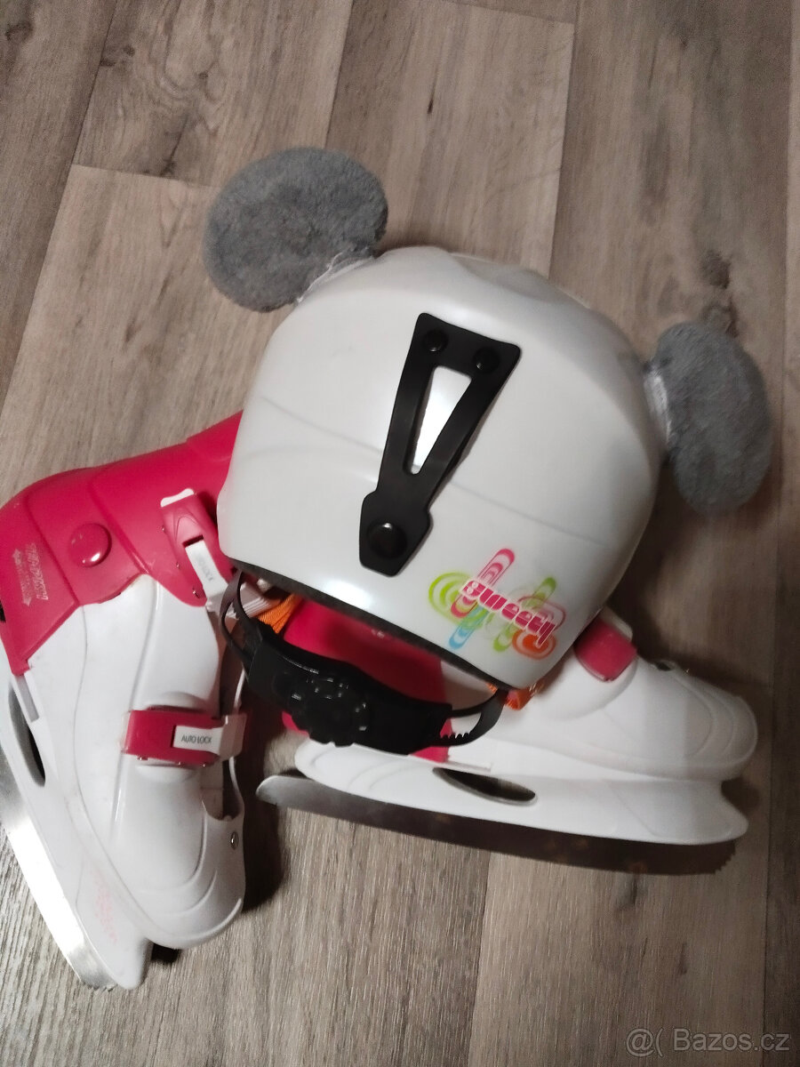 Lední dívčí brusle 33-36+helma . - 7