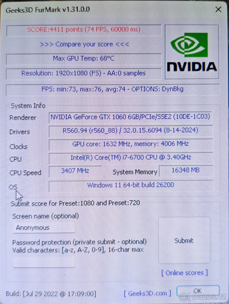 GAINWARD GTX 1060 6GB GDDR5 - 7