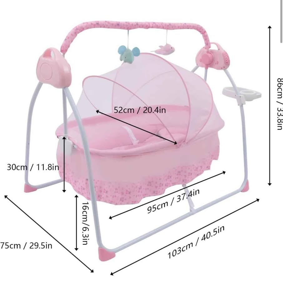 Elektrická dětská postýlka / kolébka s automatickým houpáním - 7