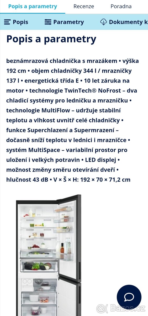 Prodám lednici AEG Mastery RCB646E3MB - 7