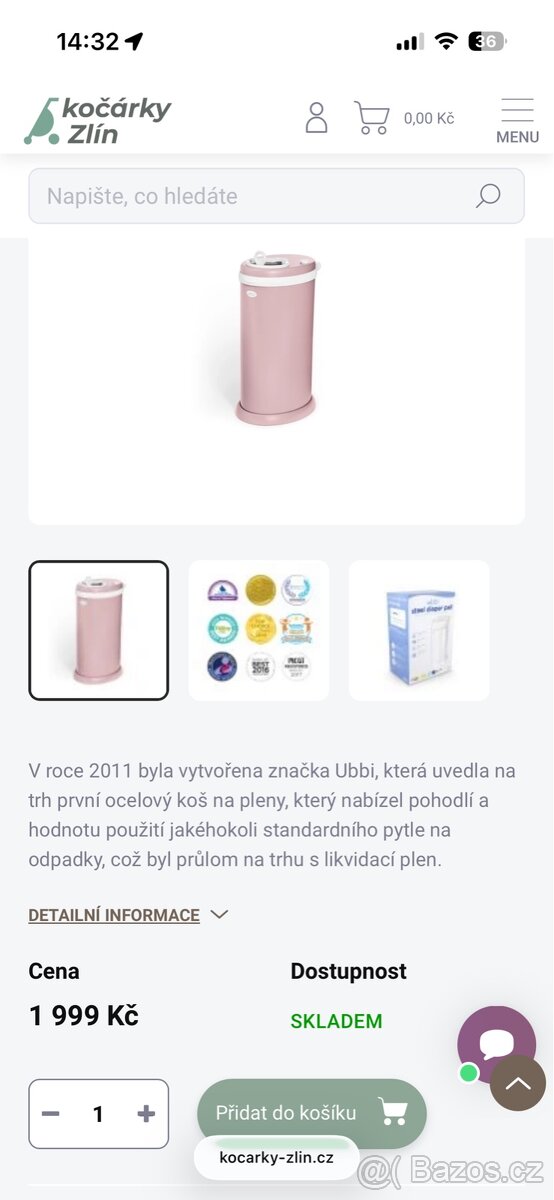 Koš na pleny Ubbi - ocelový - 7