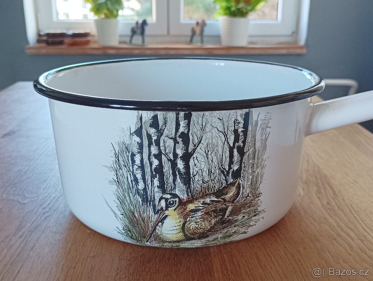 SMALTOVANÝ VINTAGE HRNEC JAPY FRERES FRANCIE - 7