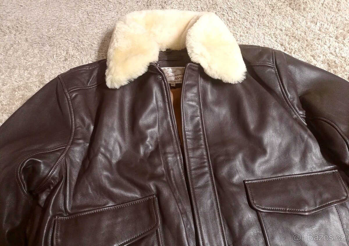 NOVÁ letecká kožená bunda G-1 - XL - 7