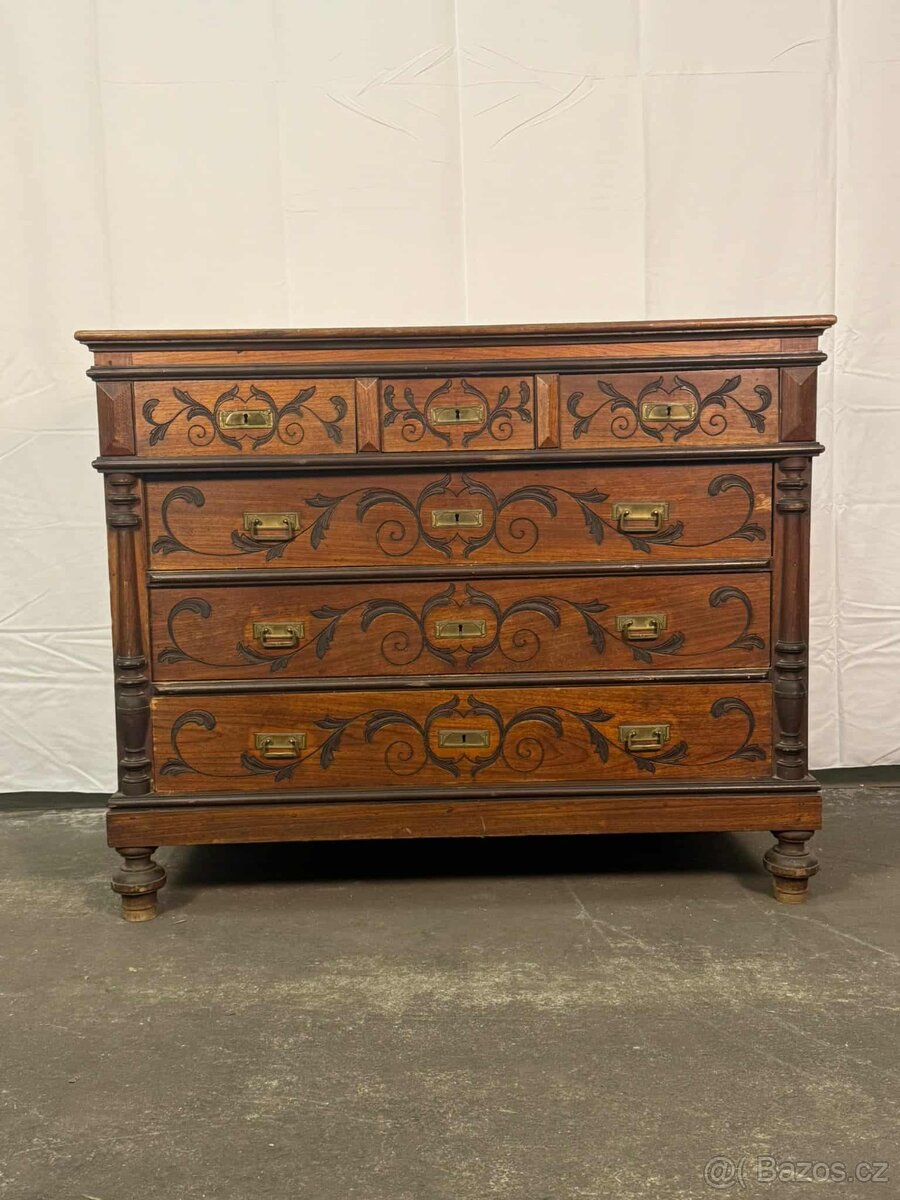 Starožitná dubová komoda (133020) - 7