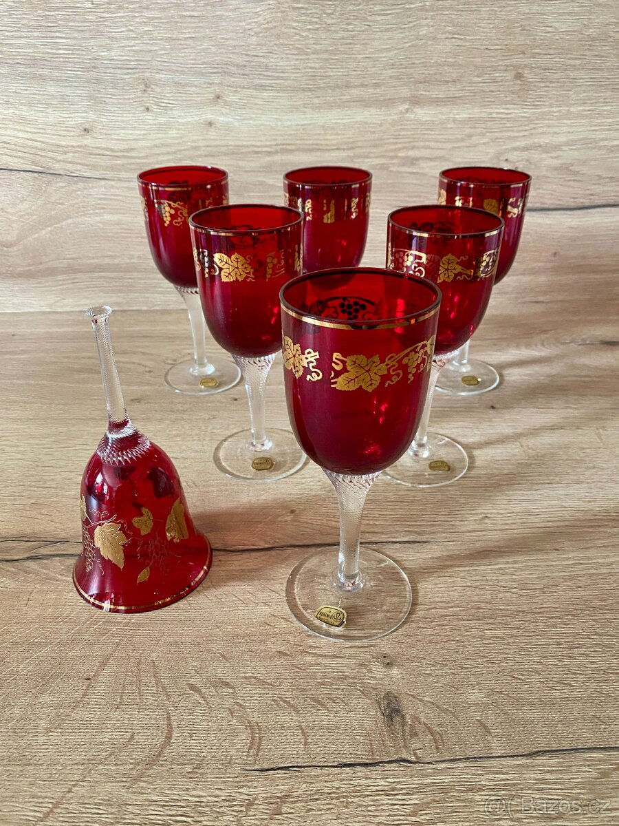 sklenice na víno z rubínového skla luxusní sklenice na víno - 7