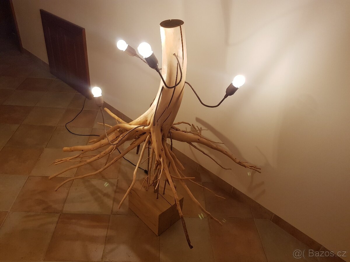 Dřevěná lampa - kořen - 7