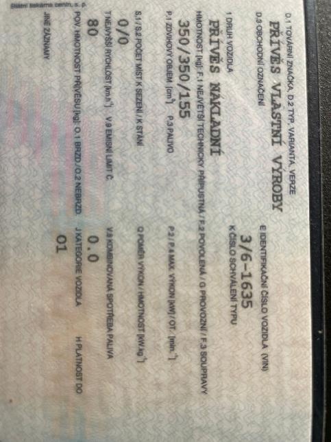 Nákladní přívěs za OA - 7