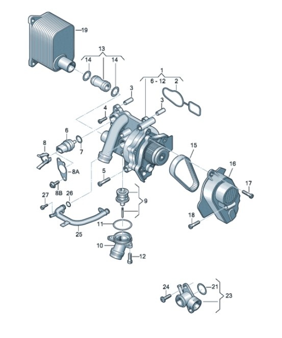 Vodní pumpa 1.8, 2.0 TSI - 7