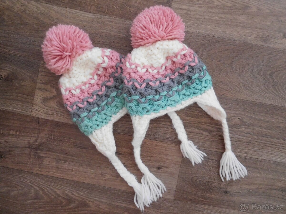 MIX Zimní čepice vel. 98/104/110/116/122/128, nákrčník 1-3 - 7