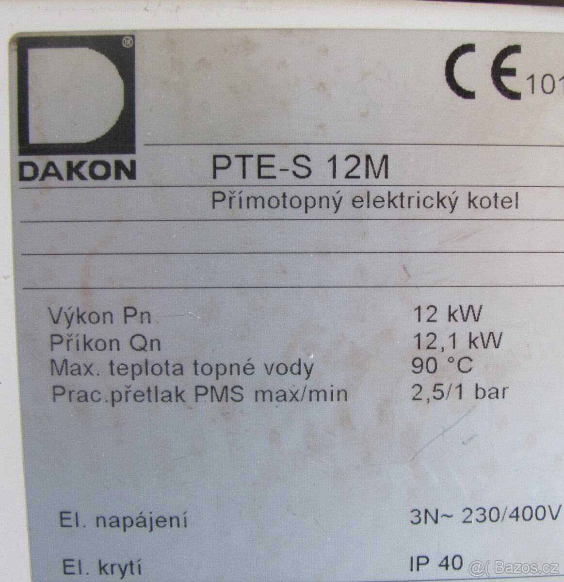 ELEKTROKOTEL DAKON - PTE-S 12M - 12KW - 7