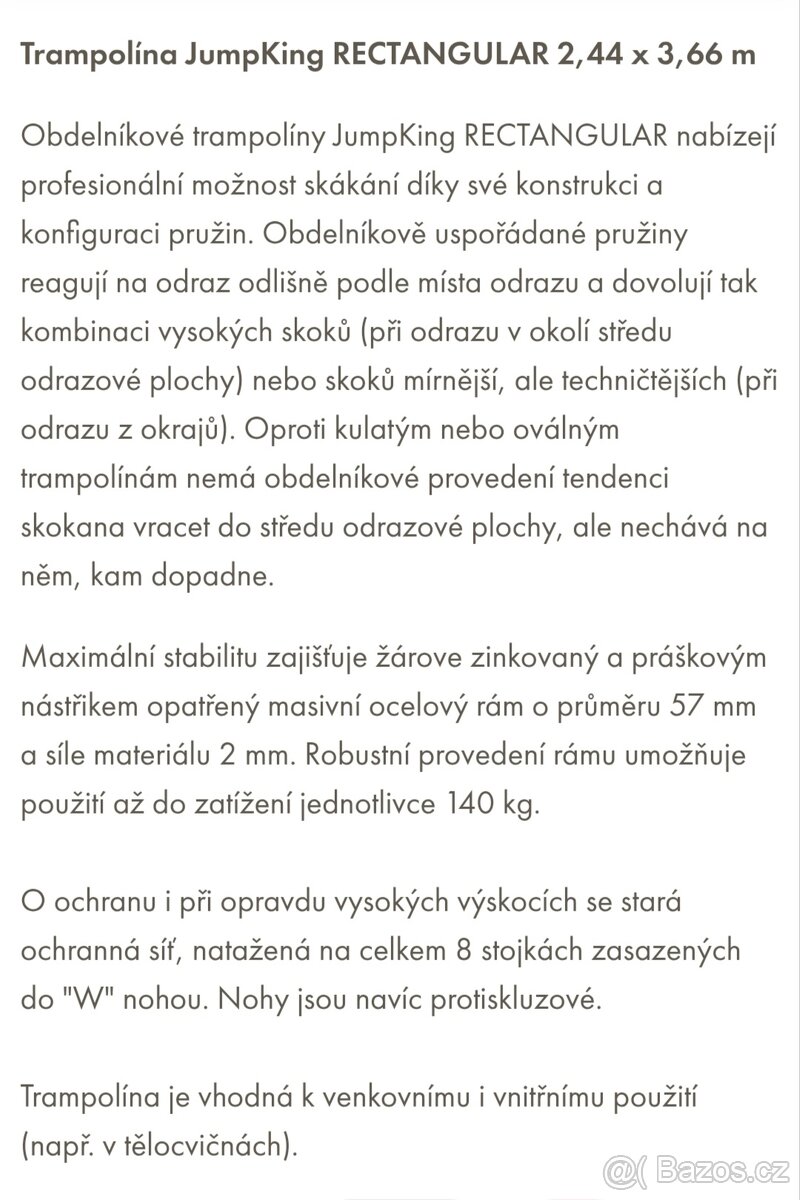 Trampolína profi JUMPKING - 7