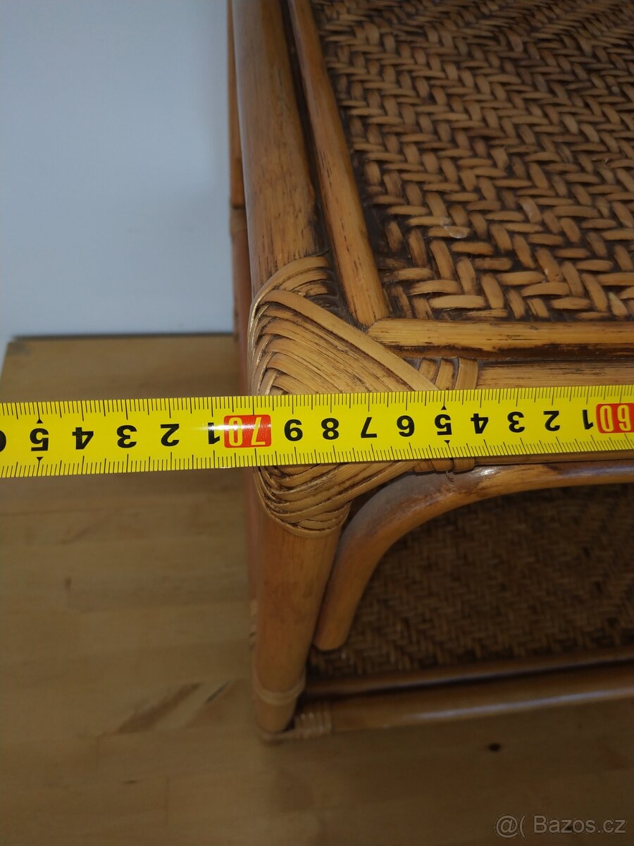 Stolek z přírodního ratanu a bambusu - 7
