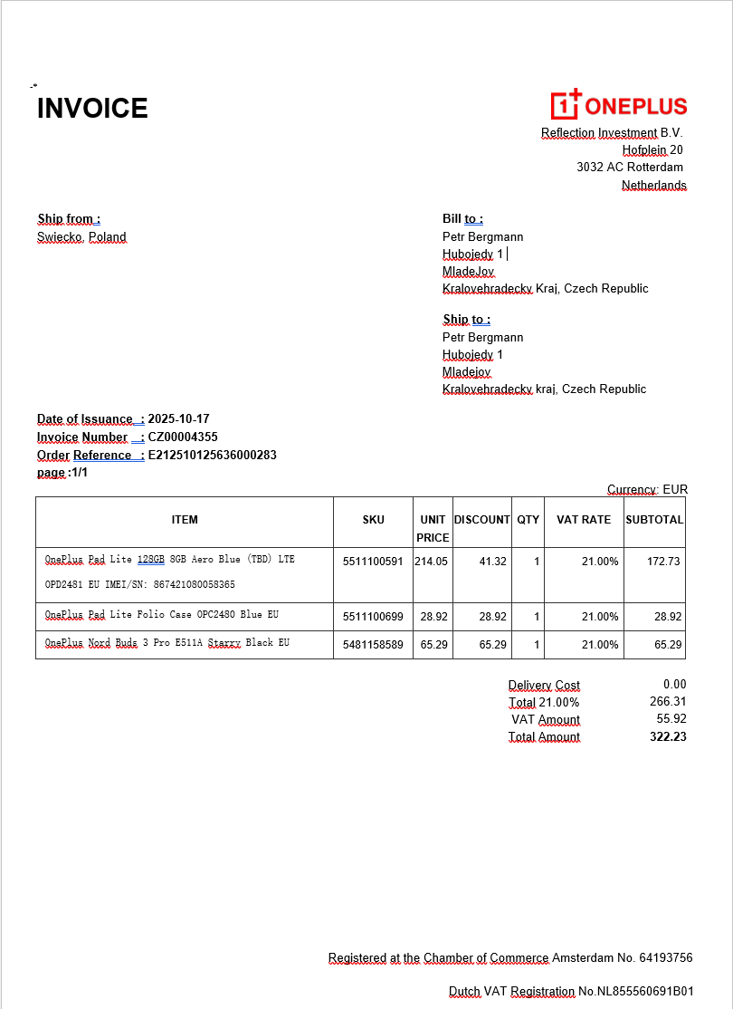 Nový OnePlus Pad Lite LTE 8GB / 128GB Aero Blue - 7