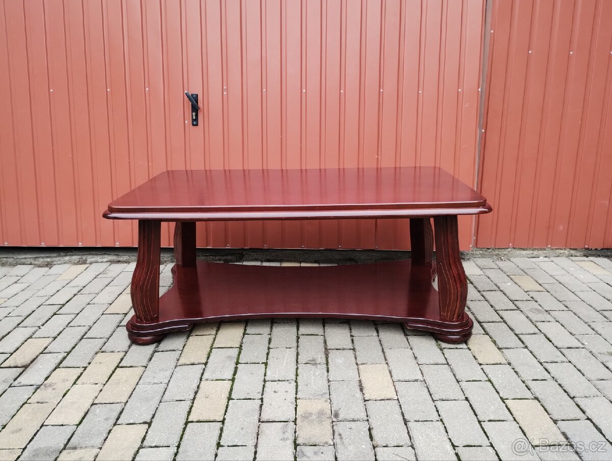 Dřevěný konferenční stolek / masiv / pravé dřevo - 7