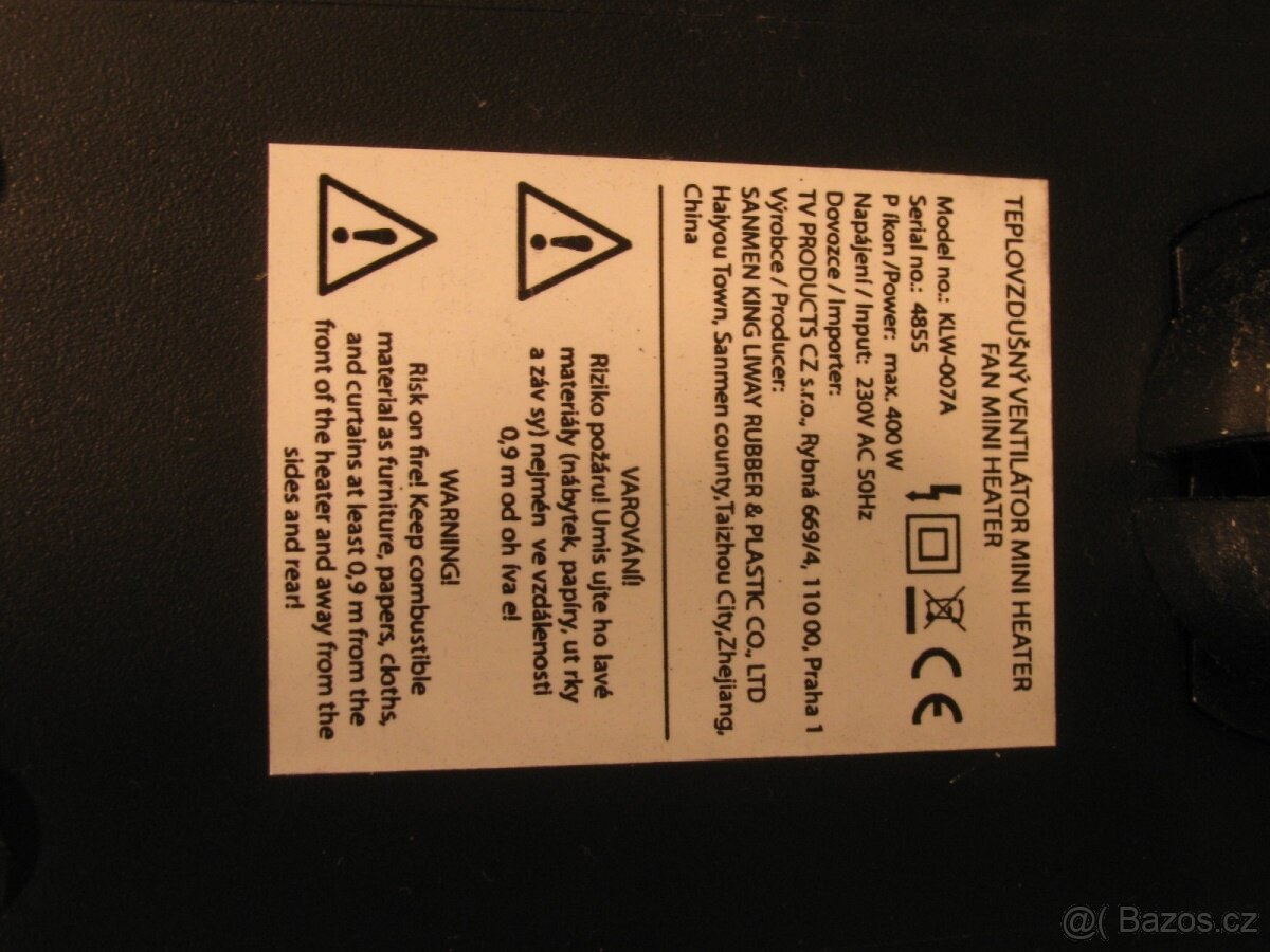 Mini Ohřívač Teplovzdušný ventilátor radiátor - 7