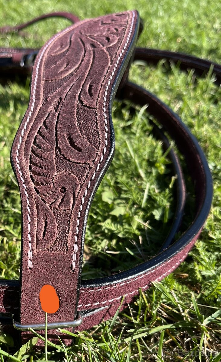 Westernový set hnědo/vínový - 7