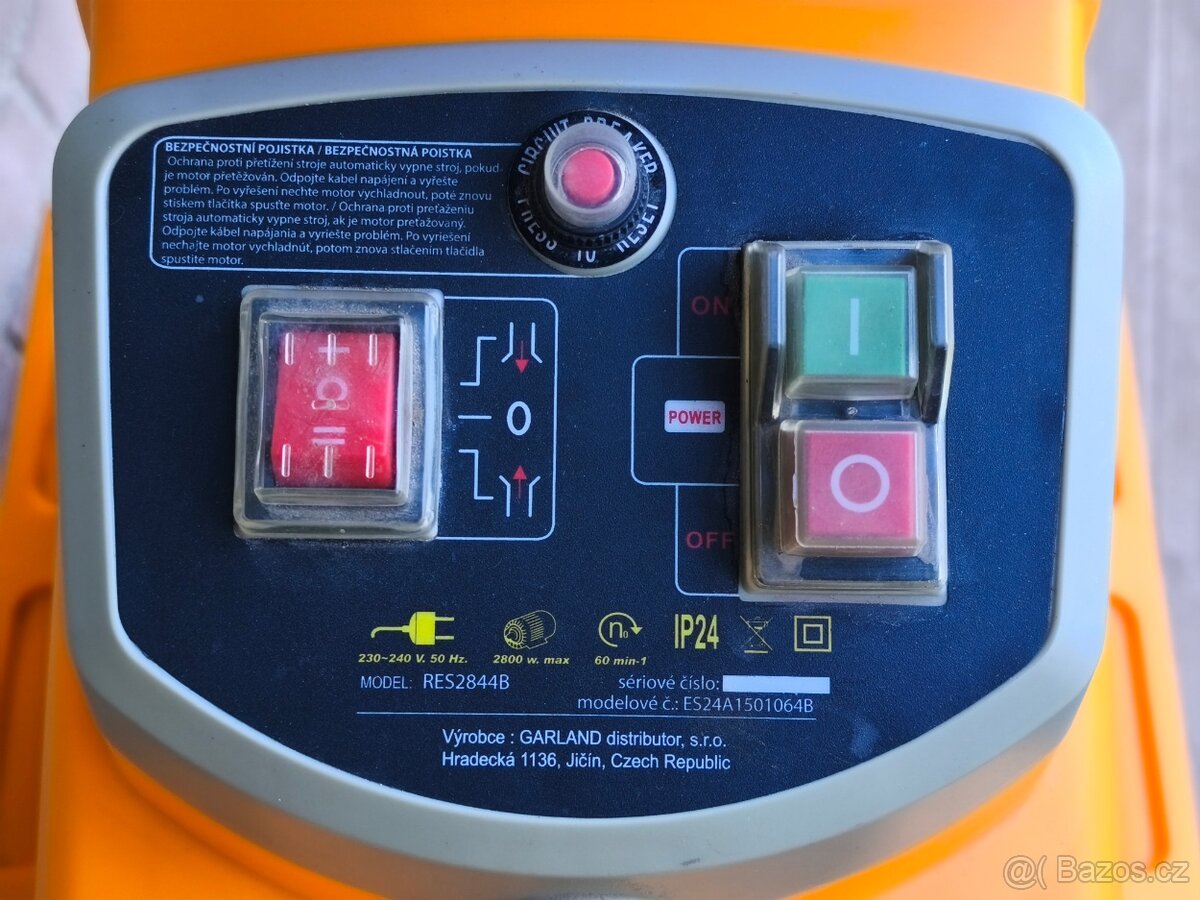 Prodám elektrický Válcový drtič Riwall PRO -2800 W. - 7