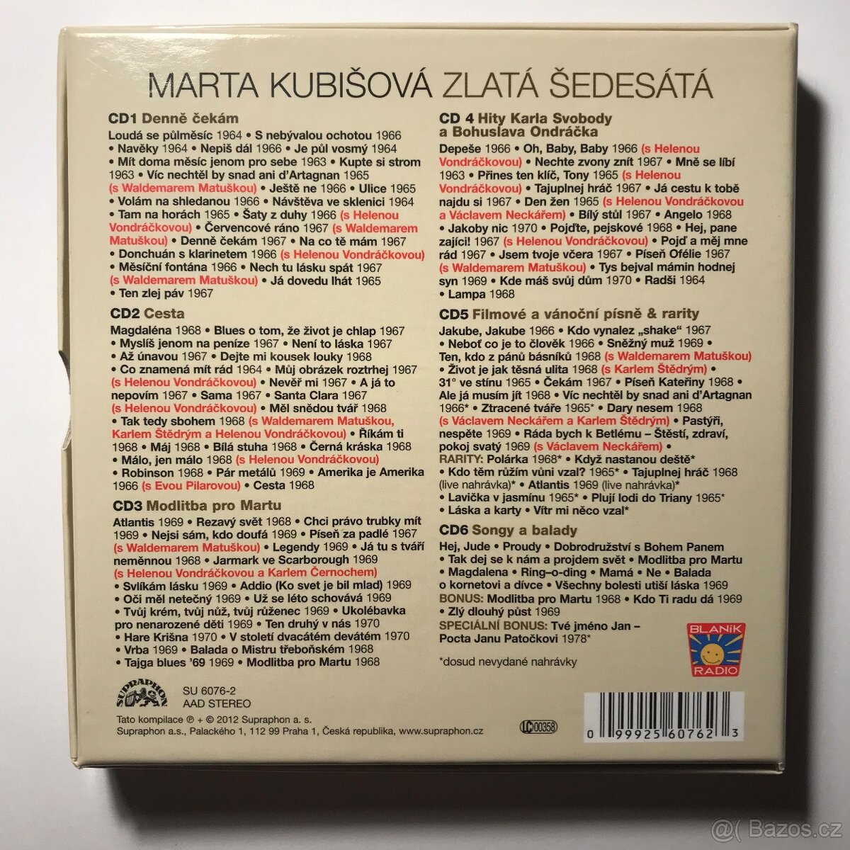 CD I. Bartošová • M. Kubišová • M. Rottrová - 7