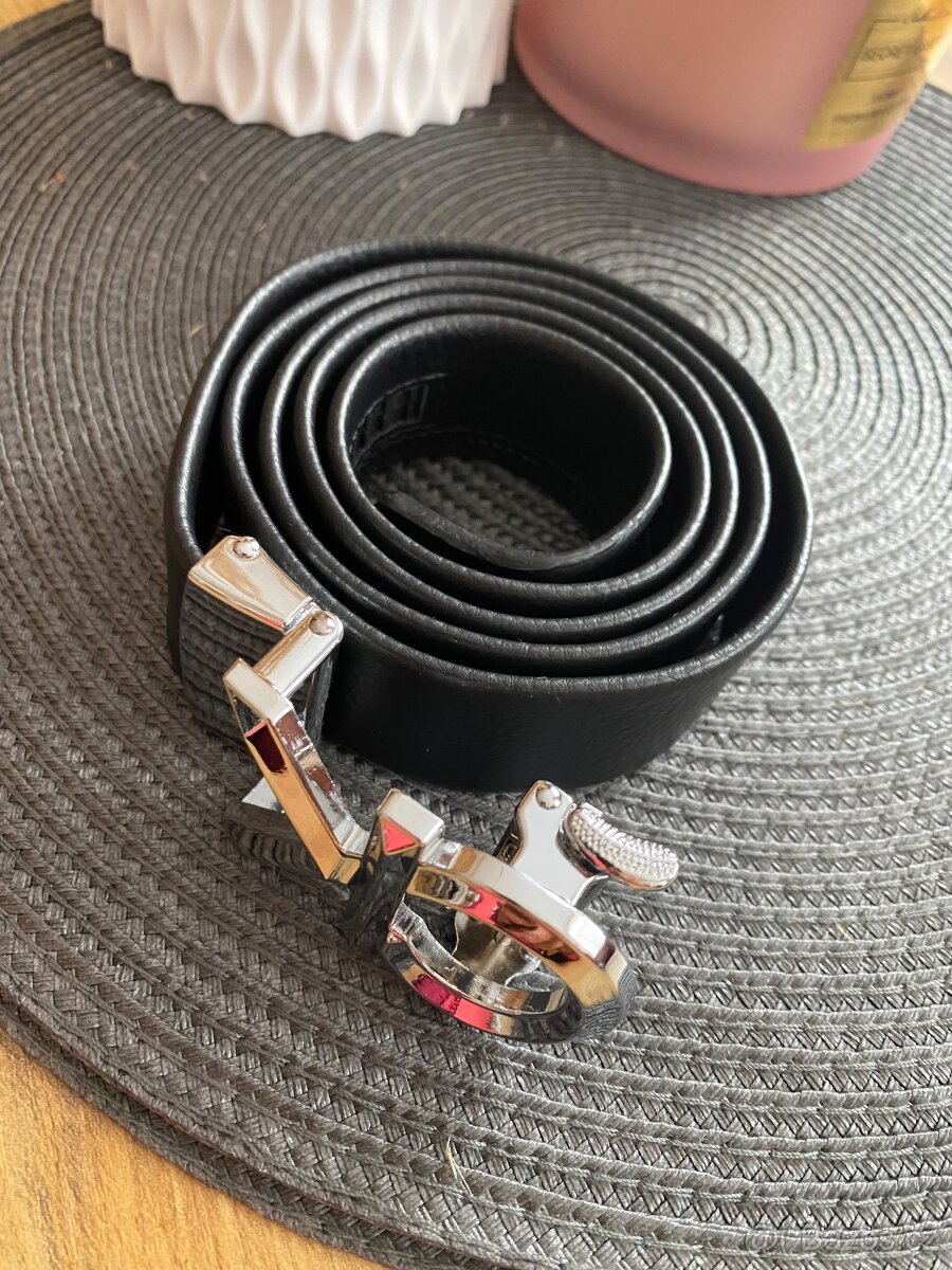 Pásek ck , černý, stříbrný - 7