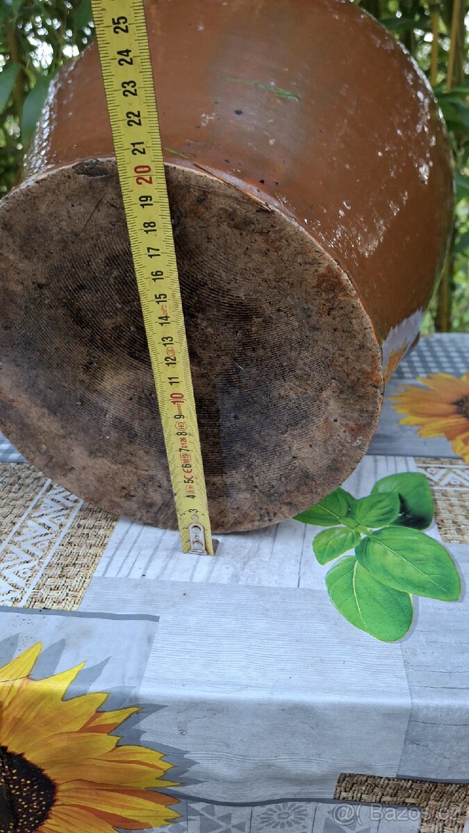 Stará keramická dóza ,Kamenáč, výška 33 cm - 7