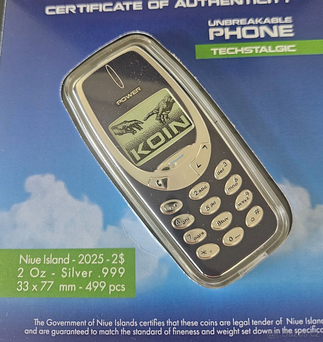 Strieborna minca- telefon Nokia 3310 - 7