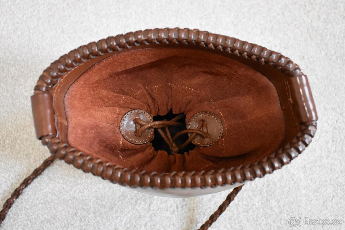 Luxusní kožená italská kabelka / bucket bag - NOVÁ - 7