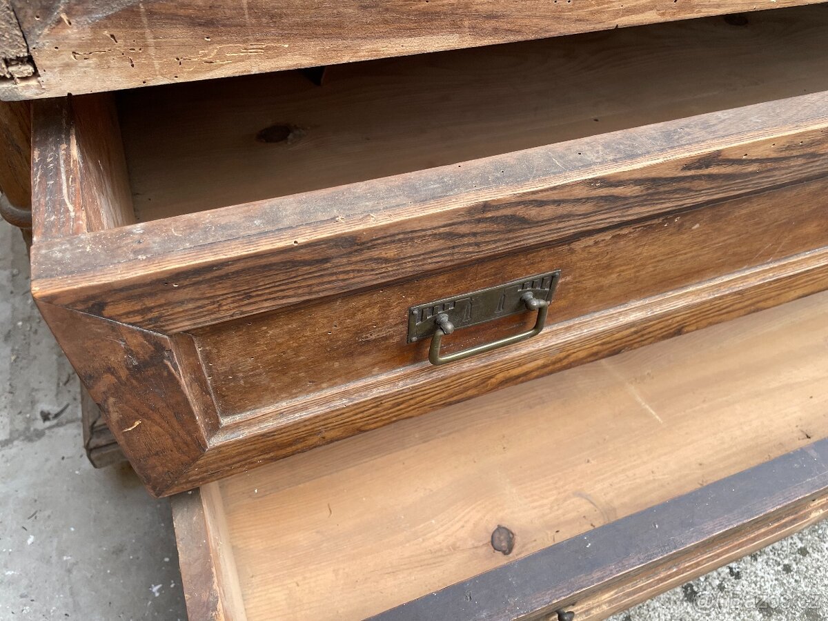 ✅ Starožitná dřevěná komoda | masivní dřevo | 4 šuplíky - 7
