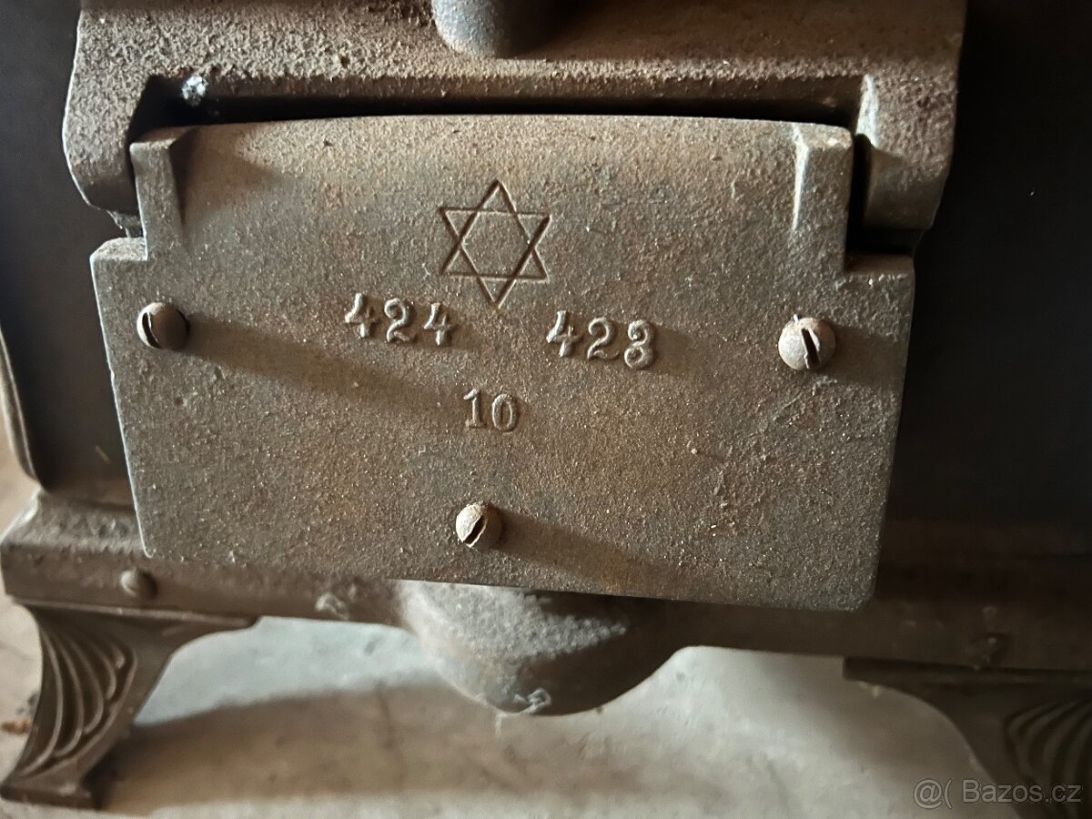 Starožitná secesní litinová kamna PATENT METEOR - REZERVACE - 7