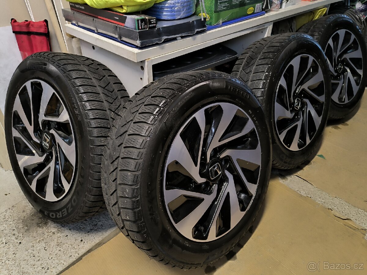 ALU kola Honda Civic 5x114,3 r16 Originál, zimni pneu 5mm - 7