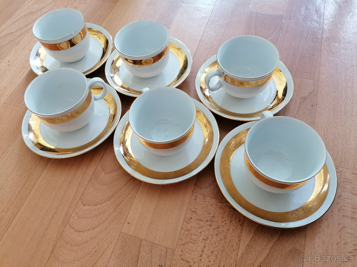 Starožitný porcelánový čajový kávový jídelní servis sada - 7