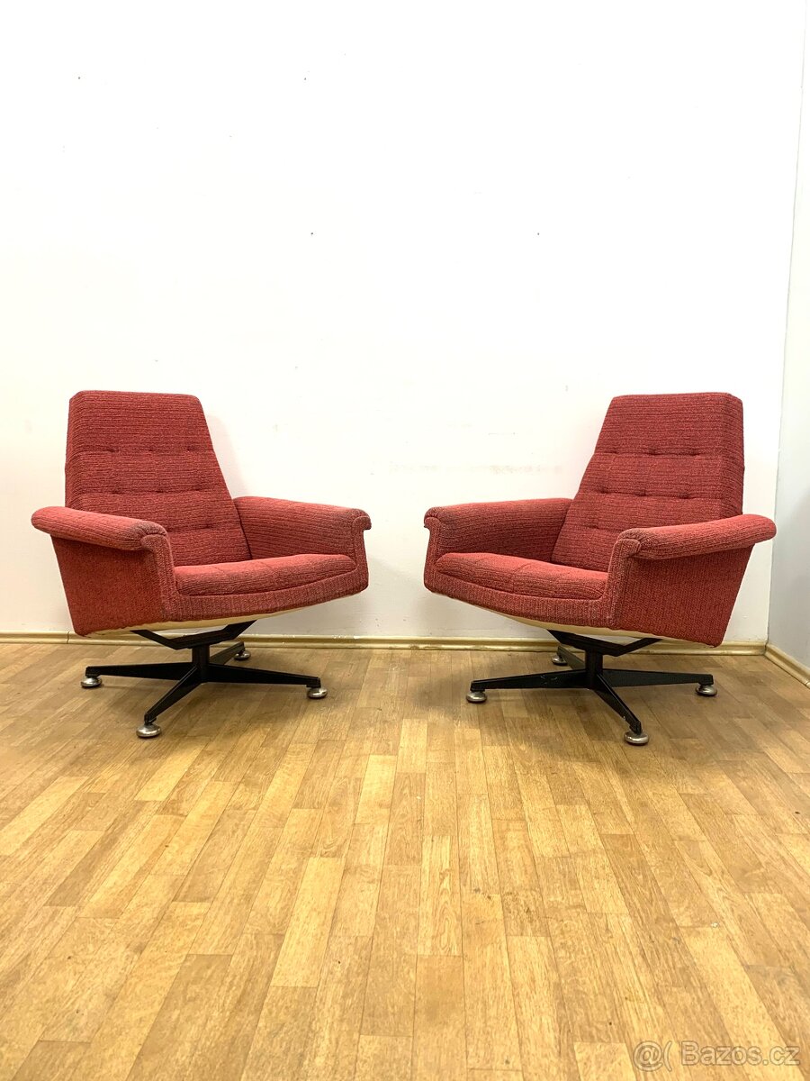 Retro křesla s podnožkou 70. léta - 7