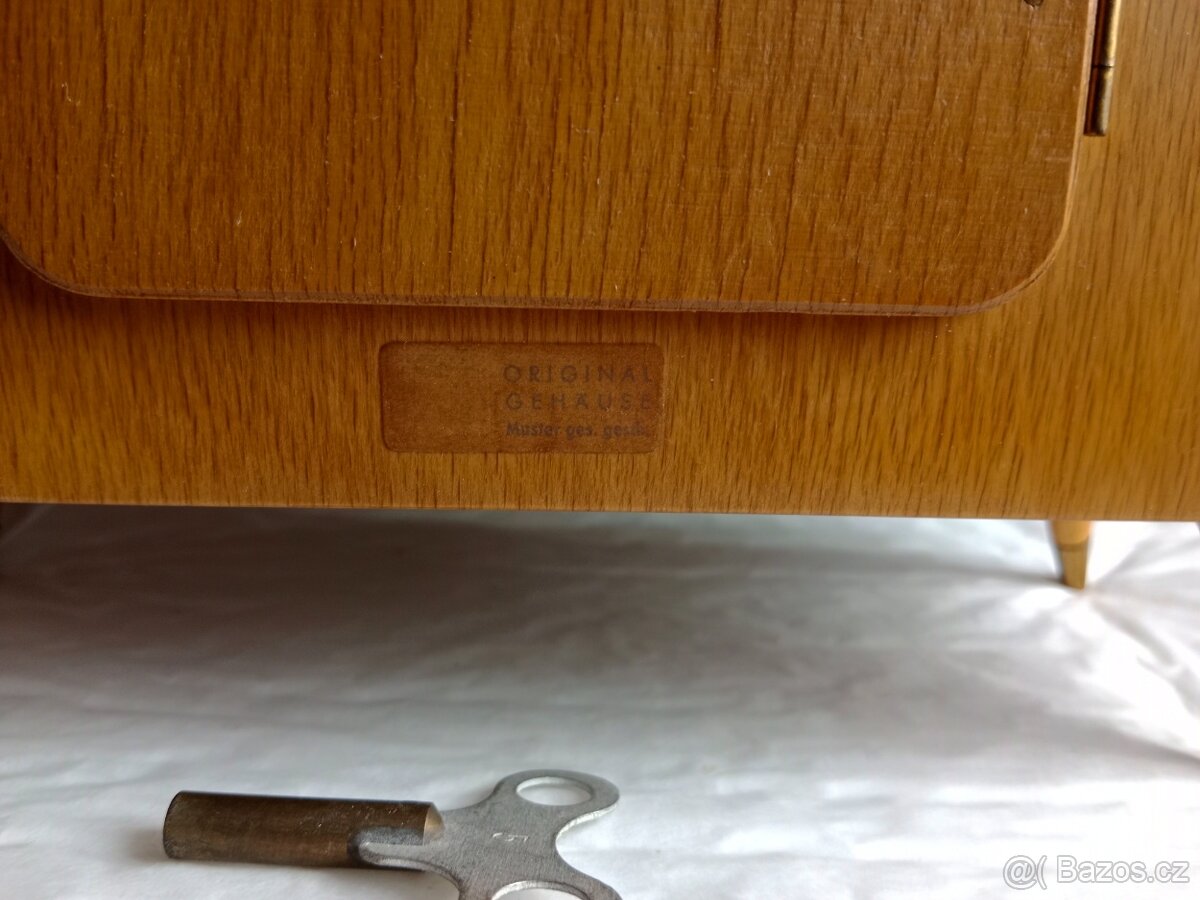 Pěkné staré málo vidané retro stolní hodiny- Hermle - 7