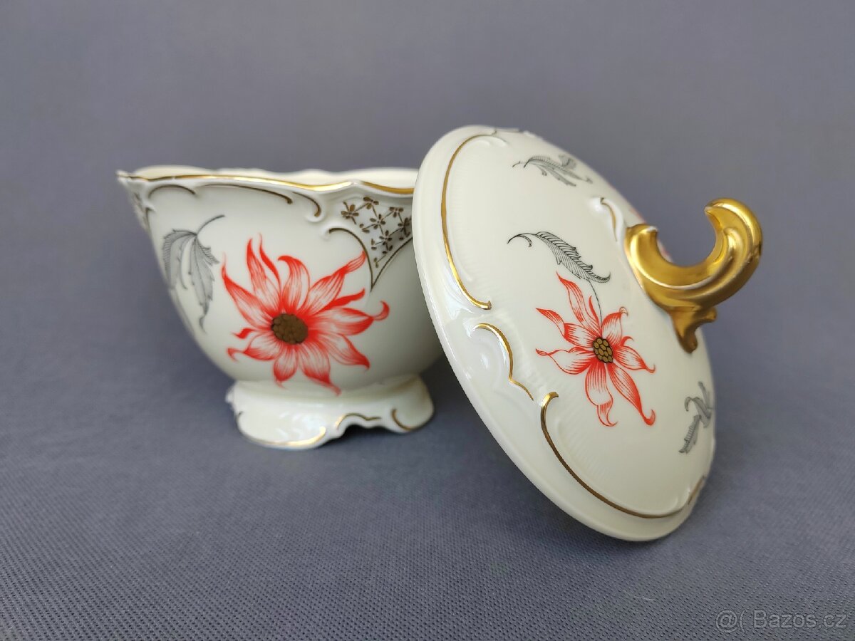 Vynikající porcelánová cukřenka/dóza Zeh Scherzer (1930 rok) - 7