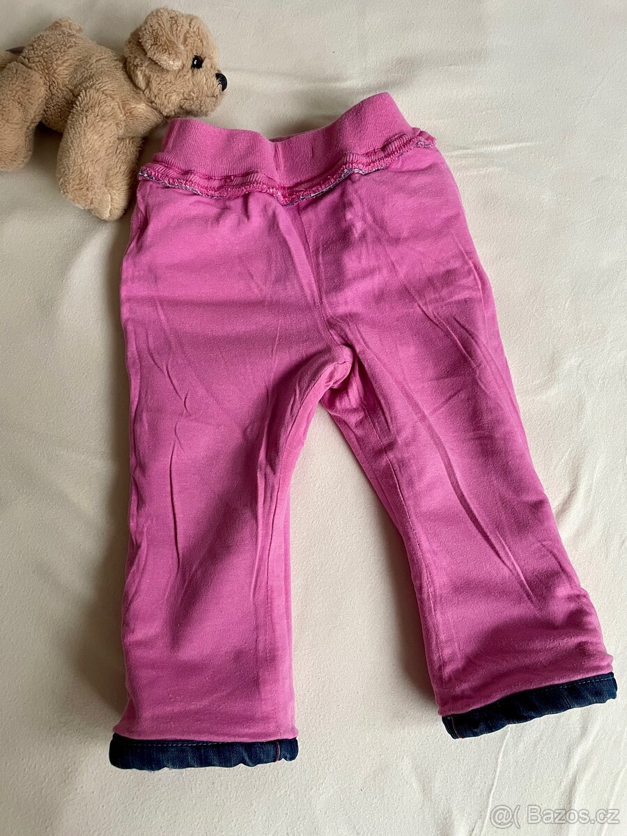 Dívčí zateplené podzimní/zimní džíny vel. 92 - 7